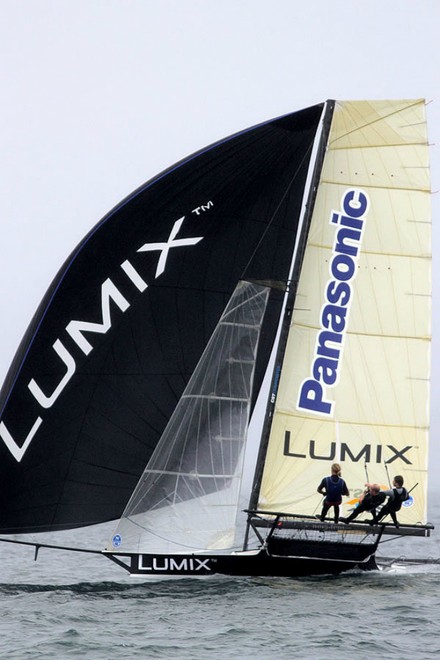 Lumix finished fourth with the wing mast © Frank Quealey /Australian 18 Footers League http://www.18footers.com.au